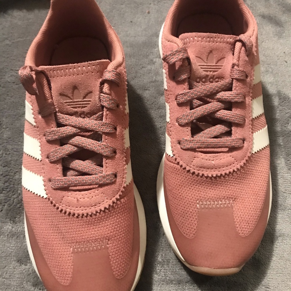 Adidas pink running shoes
